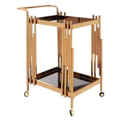 Novo 2 Tier Trolley with Rose Gold Frame – Home Luxe Interior
