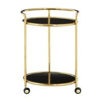 Novo Round Gold Finish Trolley – Home Luxe Interior