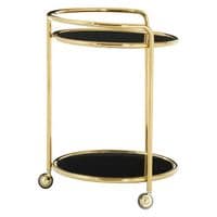 Novo Round Gold Finish Trolley – Home Luxe Interior