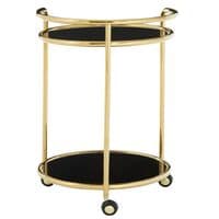 Novo Round Gold Finish Trolley – Home Luxe Interior