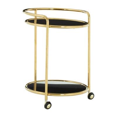 Novo Round Gold Finish Trolley – Home Luxe Interior