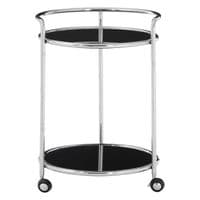 Novo Round Silver Finish Trolley – Home Luxe Interior