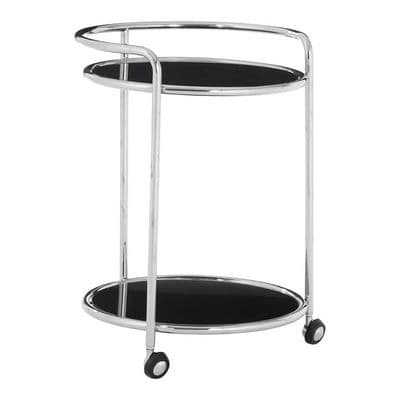 Novo Round Silver Finish Trolley – Home Luxe Interior