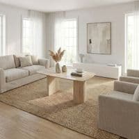 Olympia Beige Ceramic Coffee Table Fluted Base Oval 130cm