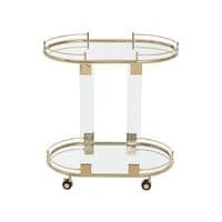 Oria Drinks Trolley With Warm Gold Metallic Frame – Home Luxe Interior