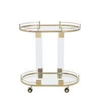 Oria Drinks Trolley With Warm Gold Metallic Frame – Home Luxe Interior