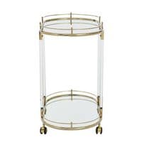 Oria Drinks Trolley With Warm Gold Metallic Frame – Home Luxe Interior