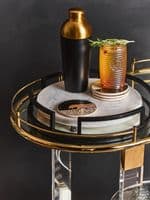 Oria Drinks Trolley With Warm Gold Metallic Frame – Home Luxe Interior