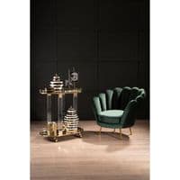 Oria Drinks Trolley With Warm Gold Metallic Frame – Home Luxe Interior