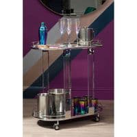 Oria Oval Mirrored Trolley – Home Luxe Interior