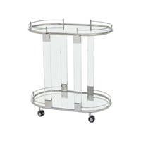 Oria Oval Mirrored Trolley – Home Luxe Interior