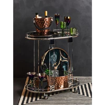 Oria Oval Mirrored Trolley – Home Luxe Interior