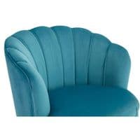 Orlina Blue Velvet Chair With Gold Wood Legs - Home Luxe Interior