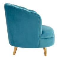 Orlina Blue Velvet Chair With Gold Wood Legs - Home Luxe Interior