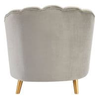 Orlina Grey Velvet Chair With Gold Wood Legs - Home Luxe Interior