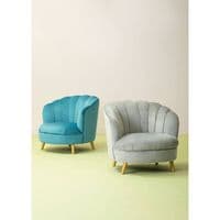 Orlina Grey Velvet Chair With Gold Wood Legs - Home Luxe Interior