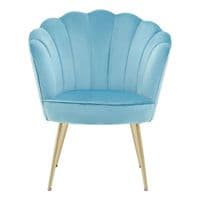 Ovala Aqua Velvet Scalloped Chair – Home Luxe Interior