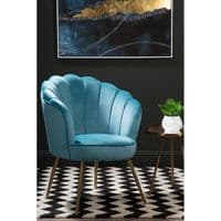 Ovala Aqua Velvet Scalloped Chair – Home Luxe Interior