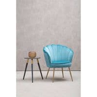 Ovala Aqua Velvet Scalloped Chair – Home Luxe Interior
