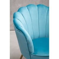 Ovala Aqua Velvet Scalloped Chair – Home Luxe Interior