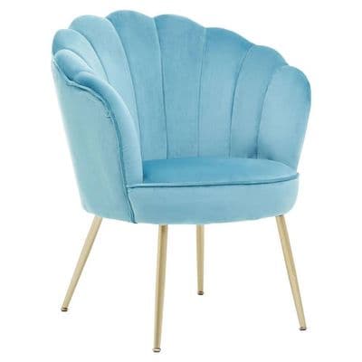 Ovala Aqua Velvet Scalloped Chair – Home Luxe Interior