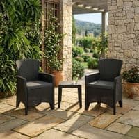 Oxford Charm Bistro Set - 3pc Garden Furniture Set with Armchairs