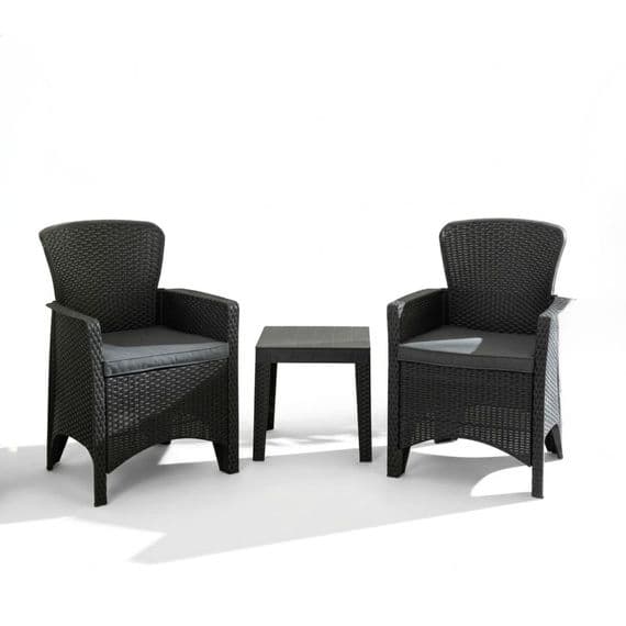 Oxford Charm Bistro Set - 3pc Garden Furniture Set with Armchairs