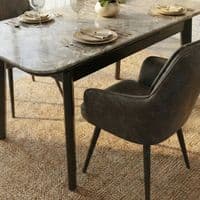 Palermo Grey PU Leather Dining Chairs Set of 2 Black Legs