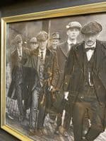 Peaky Blinders Black & White Wall Art Alpha Black Frame 55Cm X 55Cm