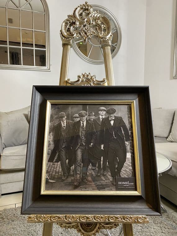 Peaky Blinders Black & White Wall Art Alpha Black Frame 55Cm X 55Cm
