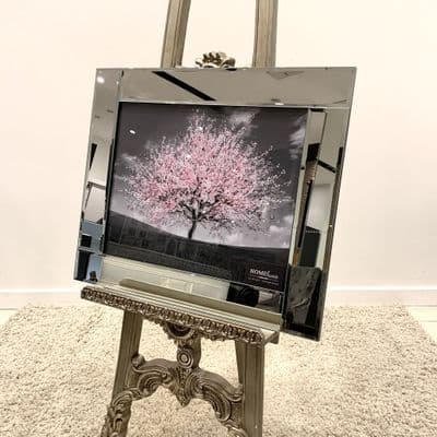 Pink Blossom Tree Glitter Wall Art Mirror