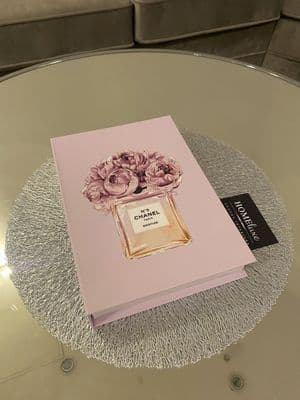 Pink Chanel Flowers Book Box Fashion Décor