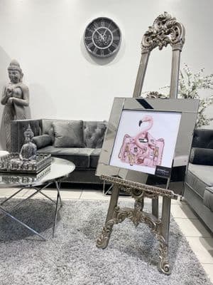 Pink Flamingo Moschino Handbag Wall Art Mirror Frame
