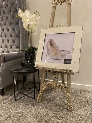 Pink Glitter Heels Wall Art Mirror Frame