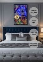 Playing Cards Neon LED Wall Art - 40x60cm Poker Game Room Decor USB