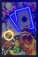 Playing Cards Neon LED Wall Art - 40x60cm Poker Game Room Decor USB