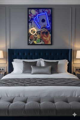 Playing Cards Neon LED Wall Art - 40x60cm Poker Game Room Decor USB