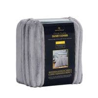 Plush Faux Fur Chunky Ribbed Faux Fur Grey Bedding Duvet Set