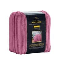 Plush Faux Fur Chunky Ribbed Faux Fur Winter Berry Bedding Duvet Set