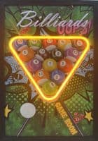 Pool Balls Triangle Neon LED Wall Art - 40x60cm Billiards Games Room Decor USB