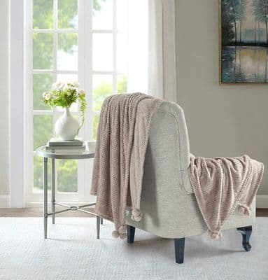 Popcorn Pom Pom Soft Throw 200cm x 240cm Mink   🤎✨