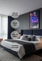 Porsche 911 Style Neon LED Wall Art - 40x60cm Cityscape Canvas USB