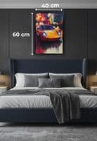 Porsche 911 Style Neon LED Wall Art - 40x60cm Cityscape Canvas USB