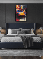 Porsche 911 Style Neon LED Wall Art - 40x60cm Cityscape Canvas USB