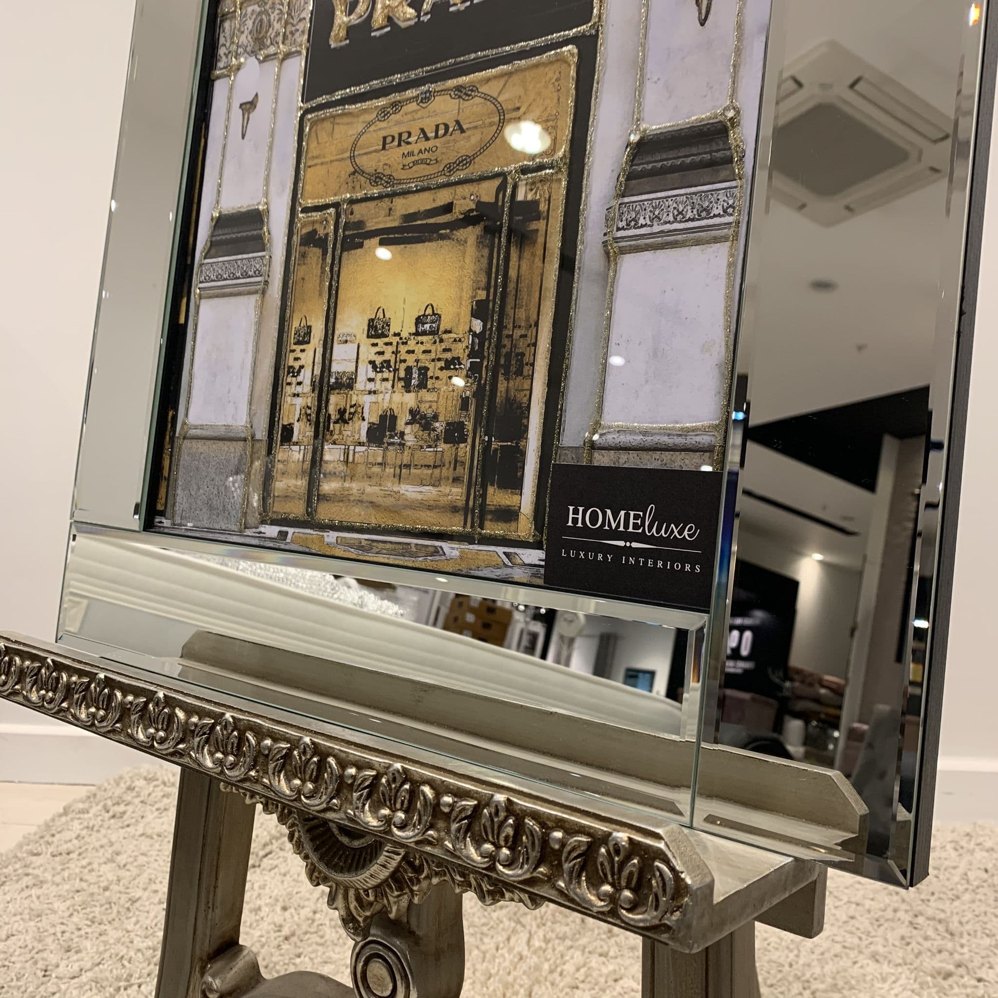 Prada Shop Glitter Wall Art Mirror