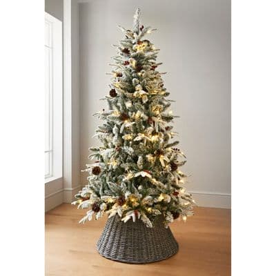 Pre-Lit Snowy Kensington Christmas Tree with Berries & Cones 6ft