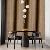 Premium Natural Oak Acoustic Slat Wall Panel by Home Luxe Interior
