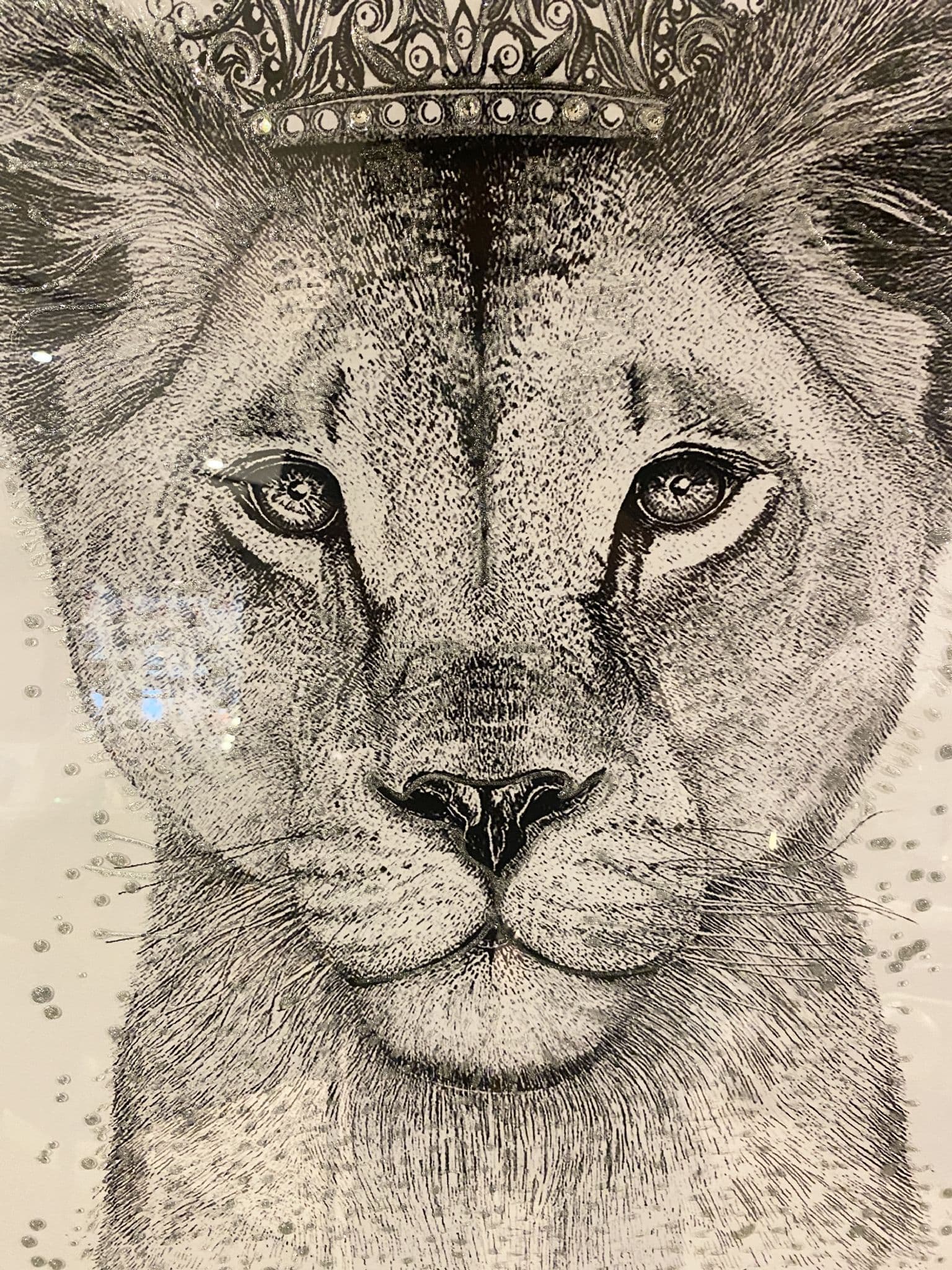 Princess Cub Black & White Wall Art Mirror Step Frame 90Cm X 70Cm