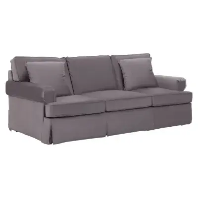 Ralph Three Seat Grey Velvet Sofa