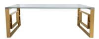 Rectangle Coffee Table Glass Top Gold